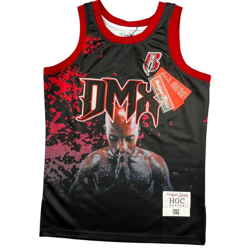 DMX Jersey Headgear Classics Mens XS Red Graphic Hip Hop Rap Tank Streetwear Y2K